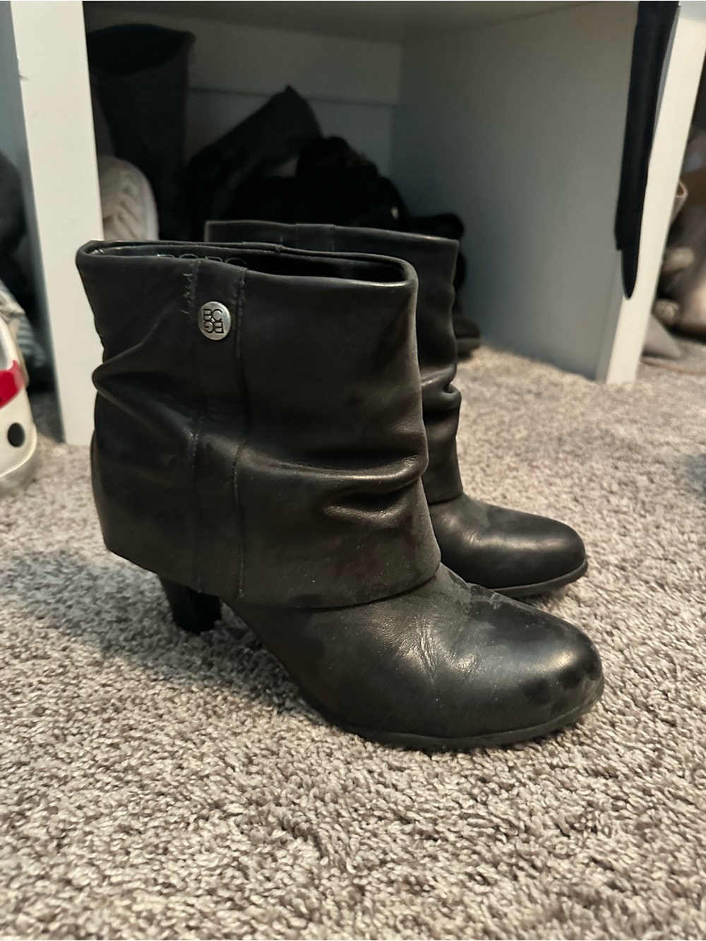 BCBG Black Slouchy Ankle Booties